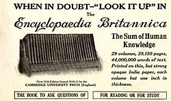 The 1911 Encyclopaedia Britannica boasted of its India paper printing EncycBrit1913.jpg