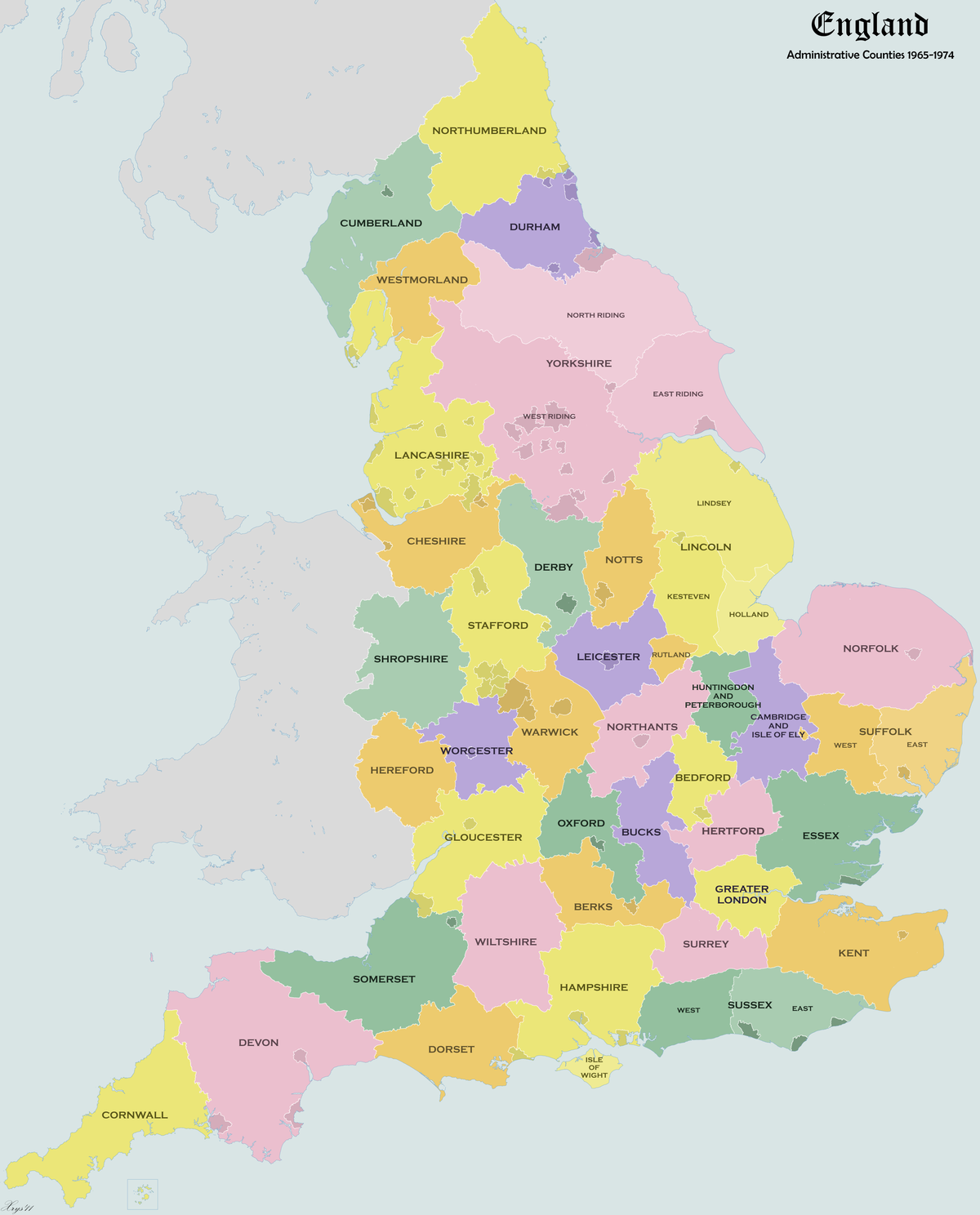 Map Of England By County Administrative counties of England   Wikipedia