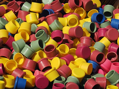 Wine bottle tops at a market in the Camargue