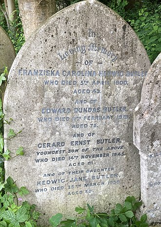 Family grave of Edward Dundas Butler in Highgate Cemetery Family grave of Edward Dundas Butler in Highgate Cemetery.jpg