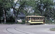 Straßenbahn (streetcar) an der Ecke Roosevelt Avenue und Mountain Avenue