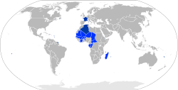 Komunitas Prancis pada 1959 Anggota: * Republik Afrika Tengah * Chad * Republik Kongo * Dahomey * Gabon * Prancis * Pantai Gading * Republik Malagasy * Mauritania * Niger * Senegal * Mali * Volta Hulu