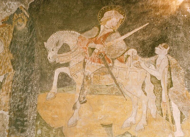 Peinture murale romane dans l'église de Jaleyrac.