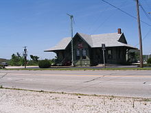 Galena Museum (2008), former Galena train station for the M-K-T railroad. Galena Museum.jpg