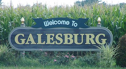 "Welcome to Galesburg" sign