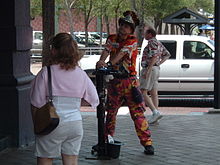 A street performer on the Strand Galvestonstreetperformer.JPG