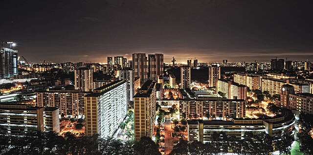 Image: Ghim Moh night panorama, Singapore   20110101