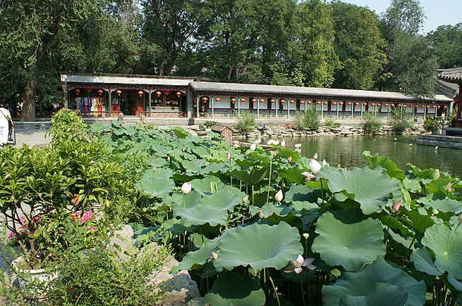 Long gallery for viewing the lotus pond at the Prince Gong Mansion in Beijing