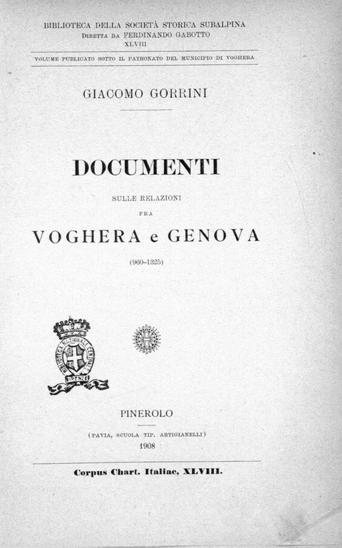 Cima del frontespizio durante la direzione di Ferdinando Gabotto, dal 1899 al 1918