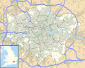 Detail map of London, England metro area.