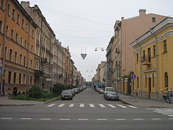 Uitzicht op de straat vanaf de Griekse Avenue