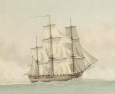 HMS Endeavour off the coast of New Holland, by Samuel Atkins c.1794 (cropped).jpg