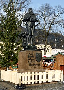 Denkmal von Herzog Heinrich auf dem Marktplatz von Marienberg (Quelle: Wikimedia)