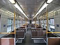 Interior of an Hitachi carriage, refurbished during the 1990s, at Watergardens