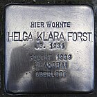 Hofheim am Taunus Diedenbergen Stolperstein Marxheimer Straße 9 Helga Klara Forst.jpg