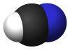 Spacefill model of hydrogen cyanide