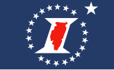 Illinois Sesquicentennial Flag.svg
