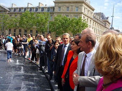 Photo, June 16, 2013: Mayor Bertrand Delanoë, Anne Hidalgo and others on openig 2013.