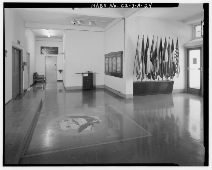 File:Interior view of main central lobby, facing south. - Fort Amador, Administration Building, Rear Admiral Nimitz Circle, Panama City, Former Panama Canal Zone, CZ HABS CZ,1-PANCI.V,1A-24.tif