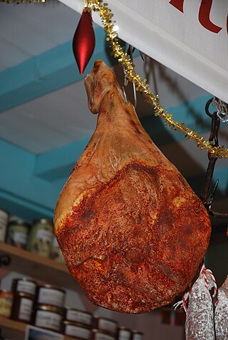 <span class="mw-page-title-main">Bayonne ham</span> French cured ham with protected designation of origin