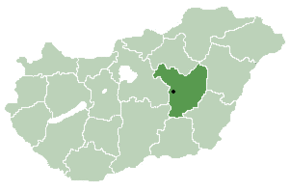 Poziția regiunii Jász-Nagykun-Szolnok megye