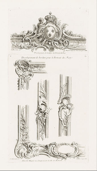 File:Juste-Aurèle Meissonnier - Design of Cartouche with the Arms of the King Centered in a Border - Google Art Project.jpg