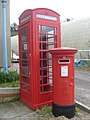 Edward VII pillar box in front of a K6 Telephone box.