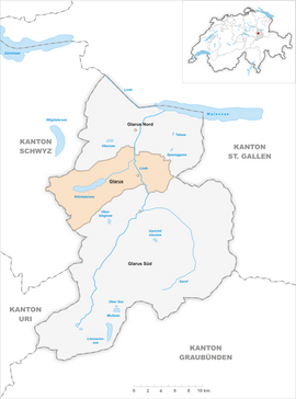 Obec Glarus v rámci kantónu