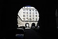 Keyhole view of Commerce Department courtyard