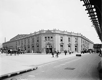 La antigua estación LIRR Flatbush Avenue en 1910. Fue demolida en 1988