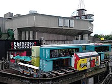 Queen Elizabeth Hall - auditorium building with later added restaurant on walkway Lambeth, London, UK - panoramio (28).jpg