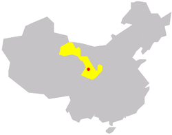 Localização da cidade na China