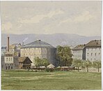 Het panoramagebouw in Genève in 1882