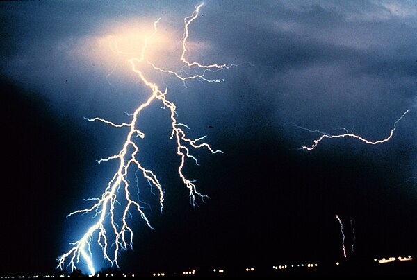 Lightning is a natural example of an electric spark.