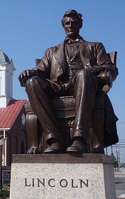 Lincoln Heritage Scenic Highway - Statue d'Abraham Lincoln d'Adolph Weinman - NARA - 7720071 (rognée) .jpg