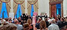 Novodobá premiéra operety "Die Dorfkomtesse" v sídle německého velvyslanectví v Lobkovickém paláci na Malé Straně v Praze v srpnu 2023.