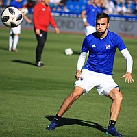 Lukáš Pazdera v dresu FC Baník Ostrava před zápasem.