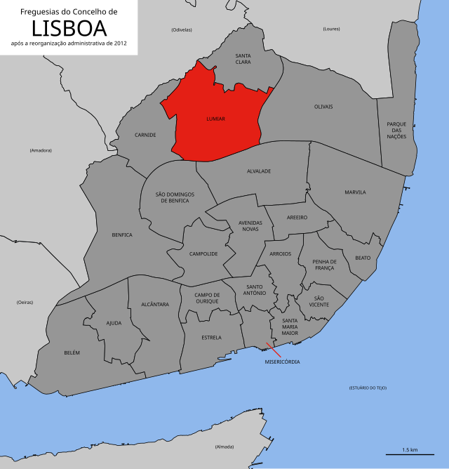 Localização no município de Lisboa