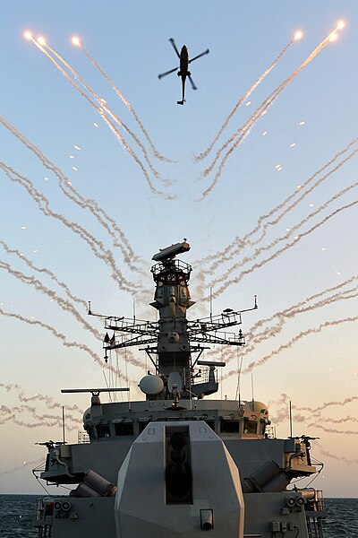 File:Lynx Helicopter Firing Flares Over HMS Monmouth MOD 45154841.jpg