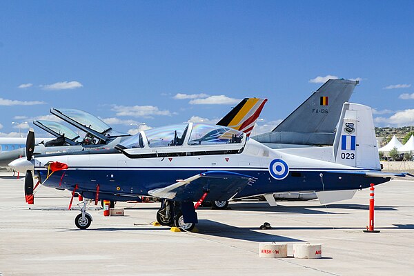 Hellenic Air Force Daedalus Display Team T-6 Texan II at the 2015 Malta International Airshow