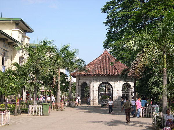 Magellan's Cross outside of the Basilica del Santo Niño, Cebu City. The Cross is a symbol of the introduction of Christianity to the islands.