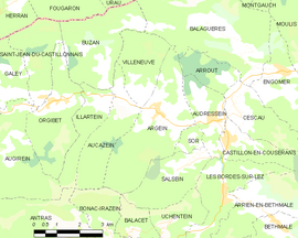 Mapa obce Argein