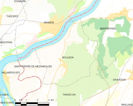 Mapa obce Boulbon