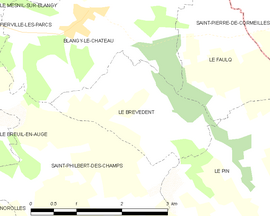 Mapa obce Le Brévedent