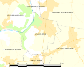 Mapa obce May-sur-Orne