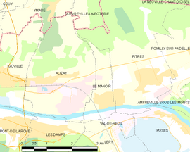 Mapa obce Le Manoir