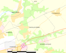 Carte de la commune de Gasville-Oisème.