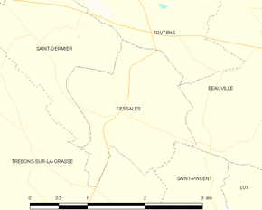 Poziția localității Cessales