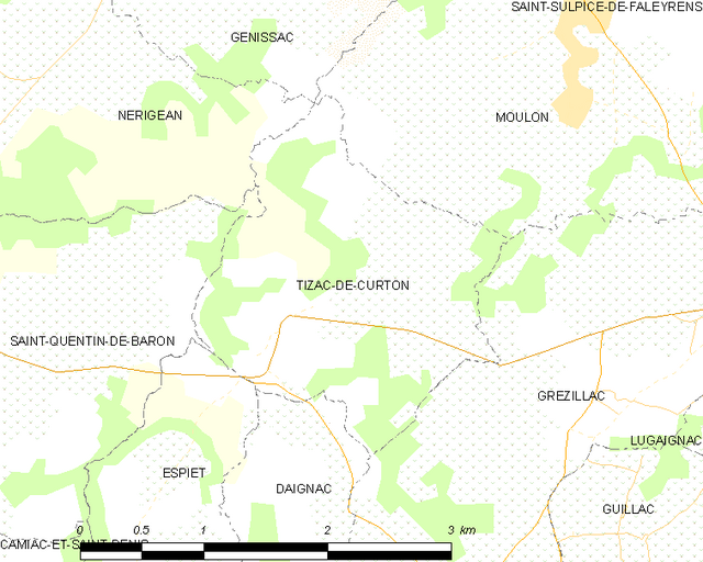 Poziția localității Tizac-de-Curton