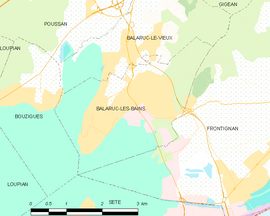 Mapa obce Balaruc-les-Bains